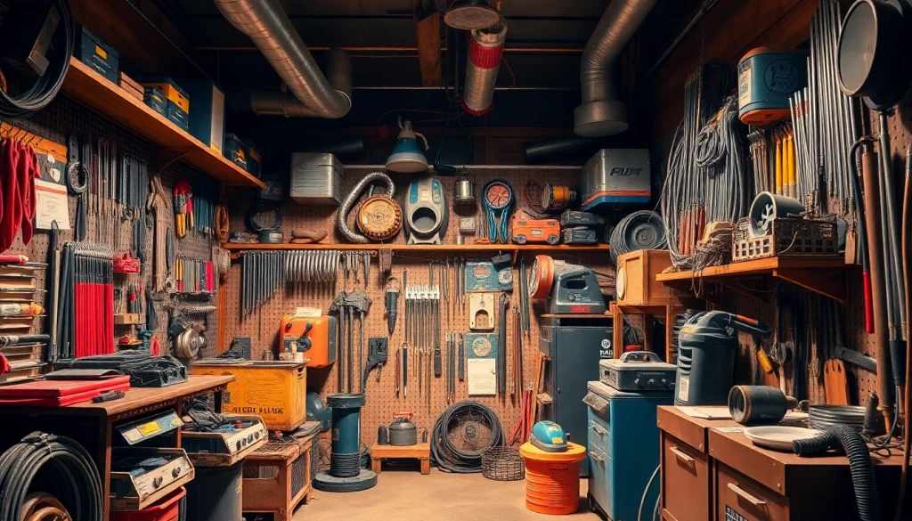 Highlighting welding supplies displayed in an organized workshop setting with diverse tools and equipment.