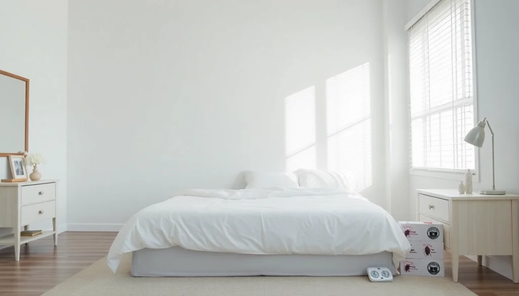 Implement effective Bed Bug Control strategies in a clean, bright bedroom environment.