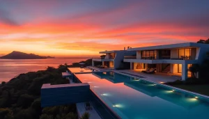 Admire modern luxury villas in St. Martin with stunning architecture set against a tropical landscape.