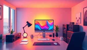 Elevate your insights with informaticsview.com showcasing a modern workspace filled with technology.