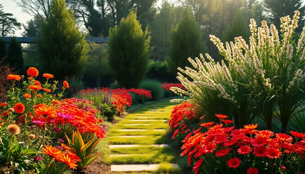 Enhance your outdoor space with our professional landscape design service featuring a vibrant modern garden.