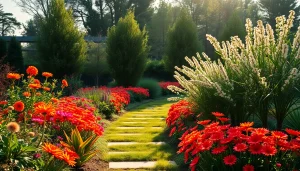 Enhance your outdoor space with our professional landscape design service featuring a vibrant modern garden.