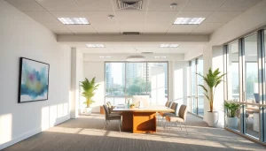 Effortlessly highlight Jacksonville commercial cleaning through a pristine office environment with sparkling surfaces.
