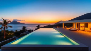 Modern luxury villas St Martin with stunning ocean views and private infinity pools inviting a tranquil escape.