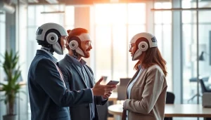 Engaging AI sales agents assisting clients with cutting-edge technology.