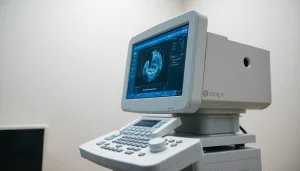 Check out the GE LOGIQ E9 ULTRASOUND FOR SALE!! showcasing cutting-edge technology in a clinical environment.