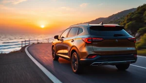 Drive the futuristic BYD Han on a stunning coastal road surrounded by nature.