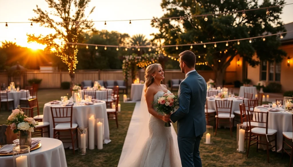 Beautifully arranged DFW wedding venues showcasing a romantic outdoor setup with elegant decorations.