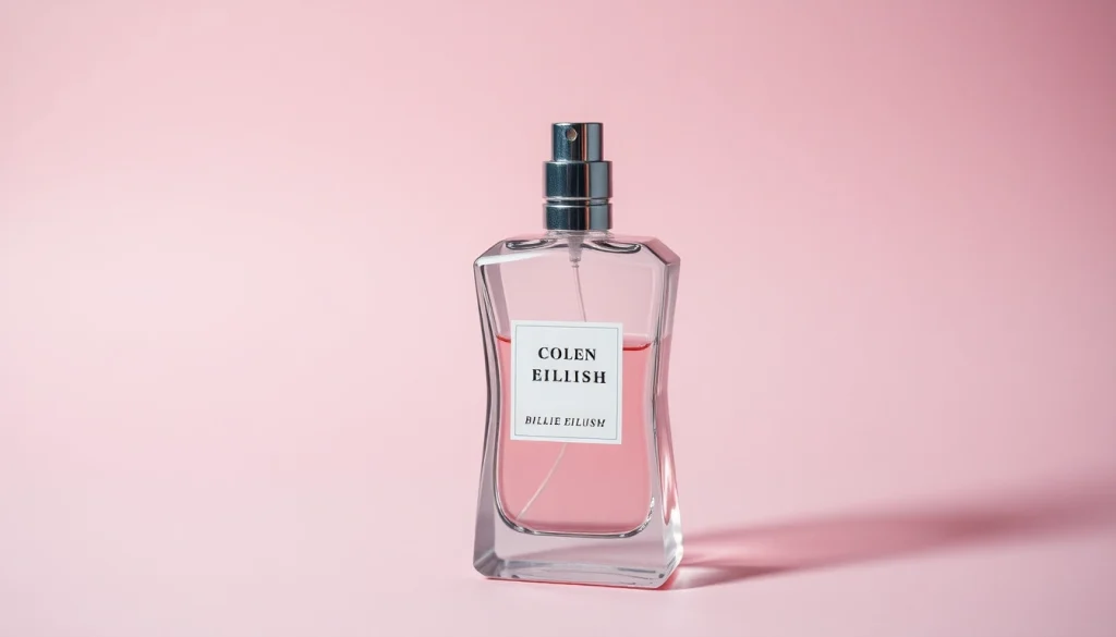 Capture the essence of Billie Eilish perfume with a stylish bottle design showcasing its elegant curves.