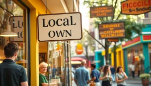 Engaging scene of a locally owned store with a friendly staff welcoming customers.