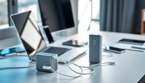 Enhance your devices with TPower’s reliable power solutions showcased on a sleek workspace.