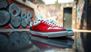 High quality rep sneakers displayed elegantly, highlighting intricate details and vibrant colors.