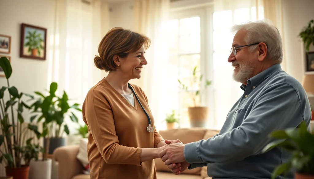 Engaging austin senior home care assistance in a warm living room setting.