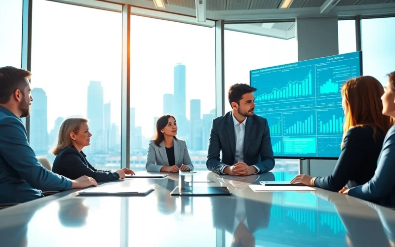 Engage in detailed competitor analysis with a professional team discussing strategy and insights.