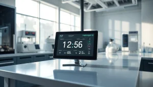 Hydrogen monitor displaying real-time data in a modern laboratory setting.
