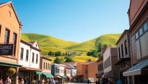 Vibrant Clarksburg town view with charming architecture and community engagement.