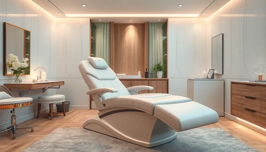 Erleben Sie Komfort mit der elektrischen kosmetik liege in einem stilvollen Beauty-Salon.