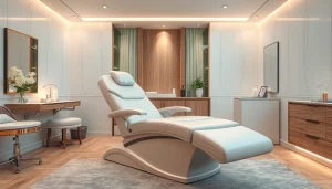 Erleben Sie Komfort mit der elektrischen kosmetik liege in einem stilvollen Beauty-Salon.