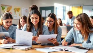 Capture NVQ sample answers being crafted by students in an interactive classroom environment.
