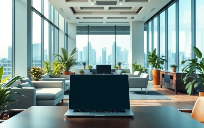 Discover a vibrant commercial space for rent in Bangalore, showcasing modern office design and aesthetic appeal.