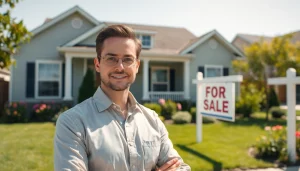 Sell my house no realtor Little Rock, AR with a professional agent in front of a welcoming home.