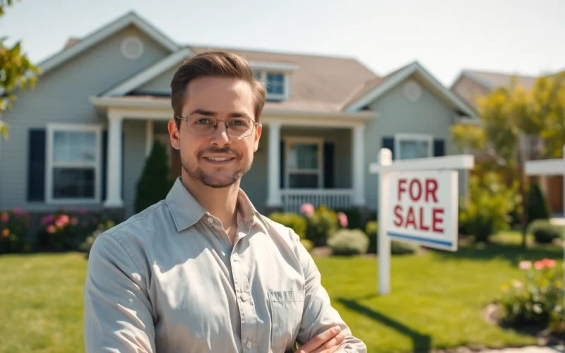 Sell my house no realtor Little Rock, AR with a professional agent in front of a welcoming home.
