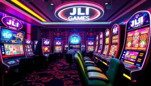 Immerse in JILI Games slot experience within a vibrant casino environment.