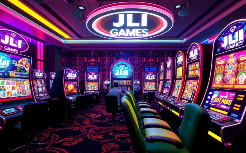Immerse in JILI Games slot experience within a vibrant casino environment.